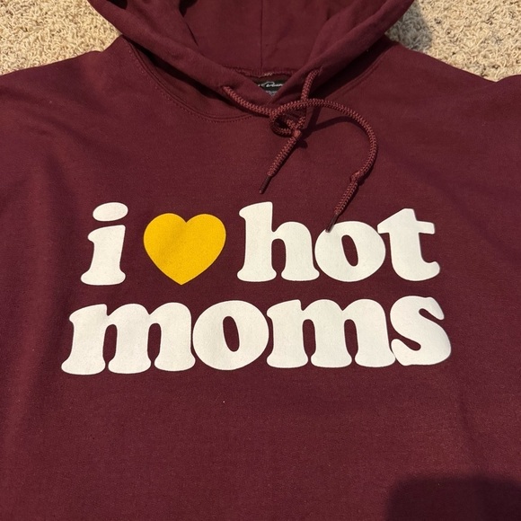 Danny Duncan Hoodie Men's Large (medium) Maroon Cotton I ❤️ Hot Moms Graphic - Picture 2 of 6
